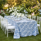 French Toile King 108"x156" Rectangular Tablecloth - Blue