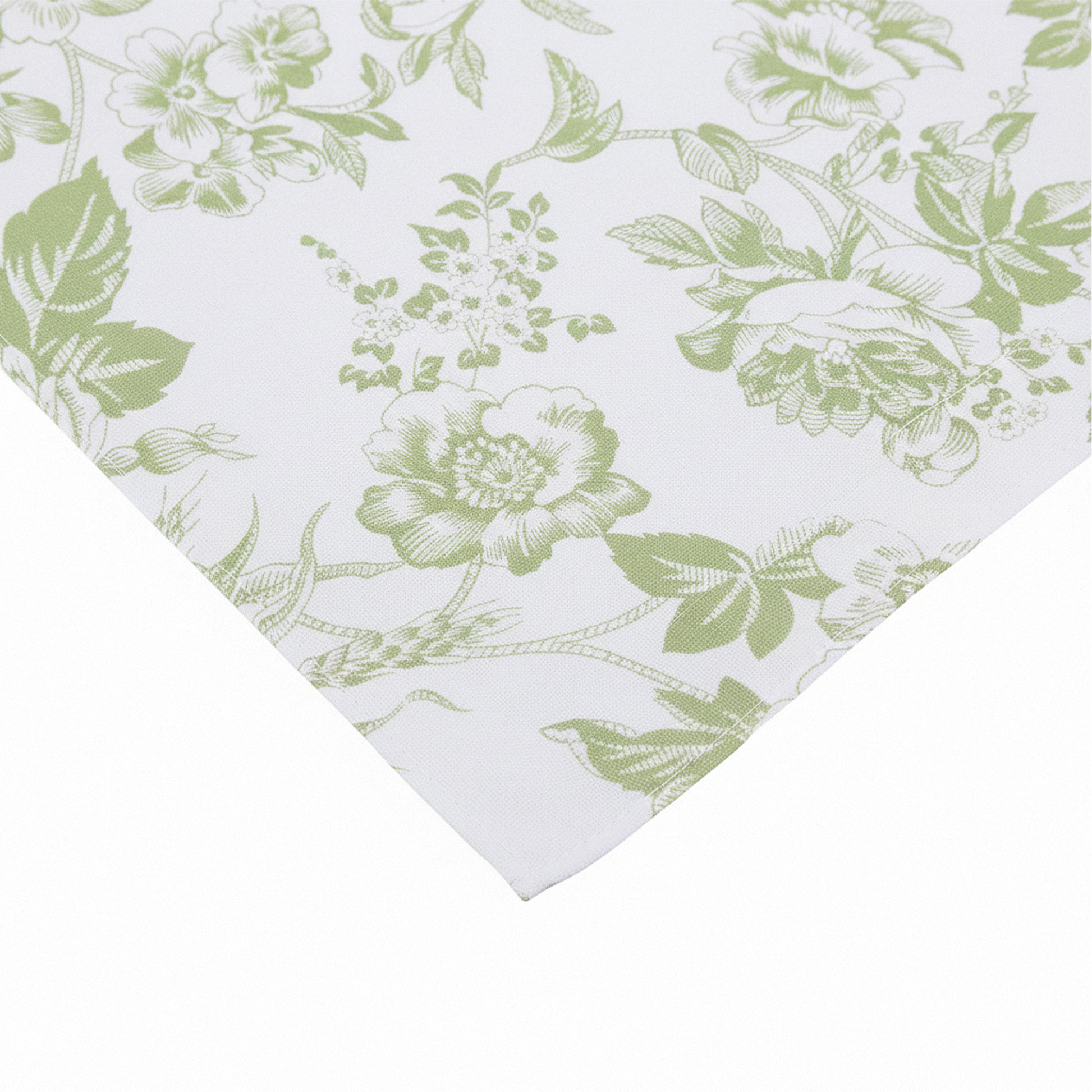 French Toile 20"x20" Linen Napkin (5pc/pk) Sage Green hemmed finish
