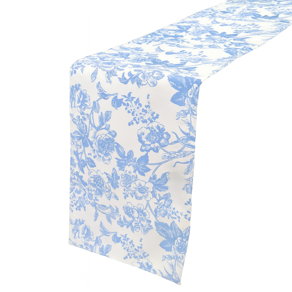 French Toile Table Runner - Baby Blue
