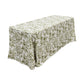 Olive Green French Toile Print Rectangular Tablecloth 108"x156" angled view