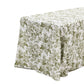 Olive Green French Toile Print Rectangular Tablecloth 108"x156" end view