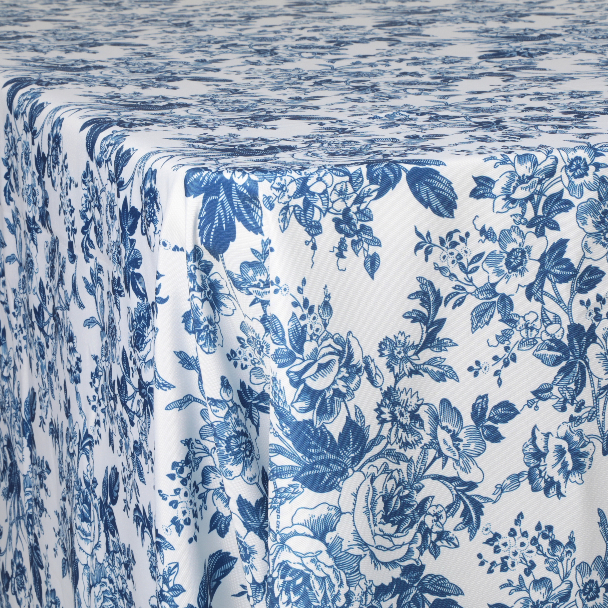 French Toile Print Blue fabric