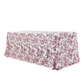 French Toile Rectangular Tablecloth Burgundy anlged view
