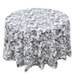 French Toile 132" Round Tablecloth - Black

