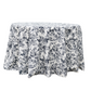 French Toile 132" Round Tablecloth - Black
