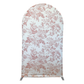 French Toile Spandex Cover for Large Trio Arch - Dusty Rose/Mauve - CV Linens