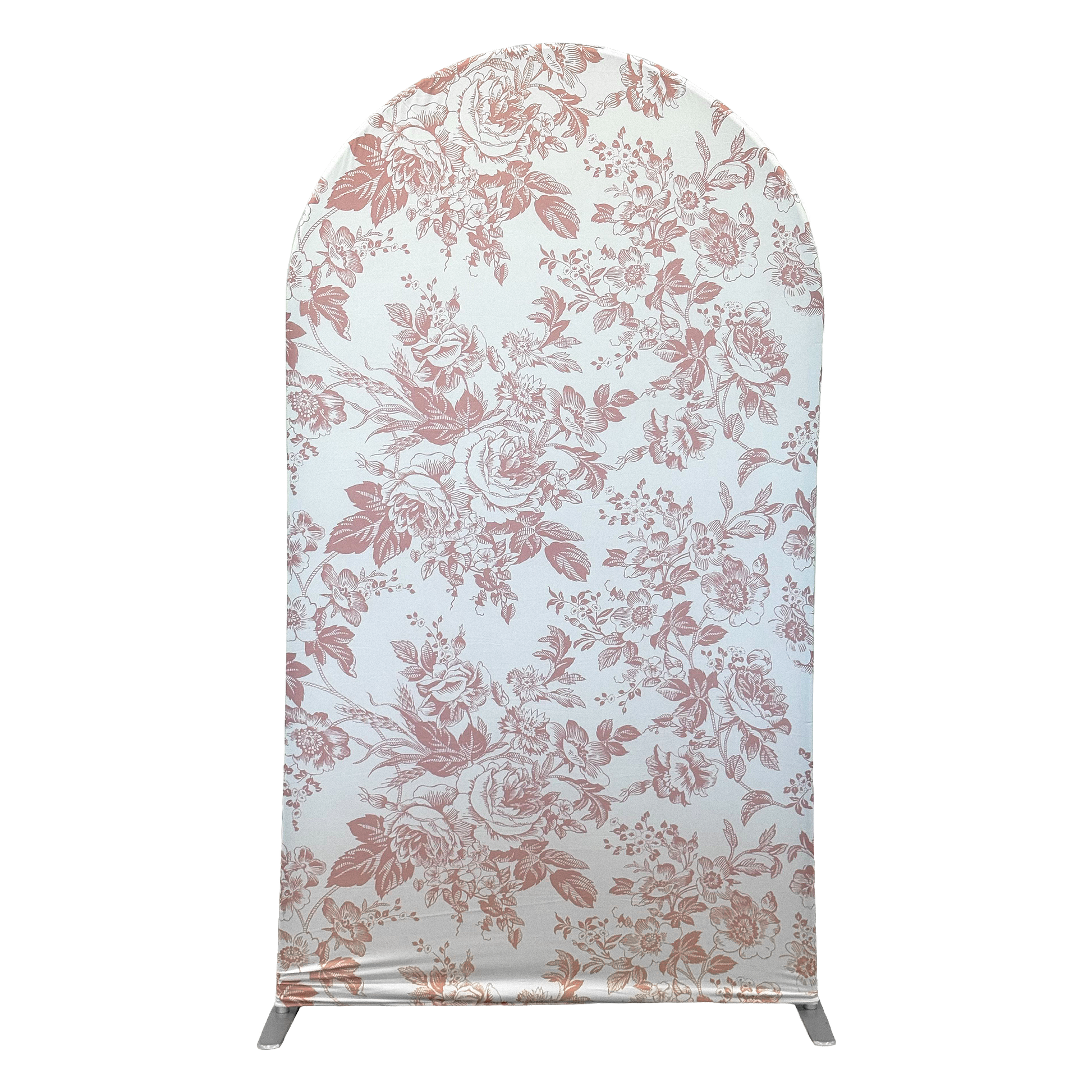 French Toile Spandex Cover for Large Trio Arch - Dusty Rose/Mauve - CV Linens