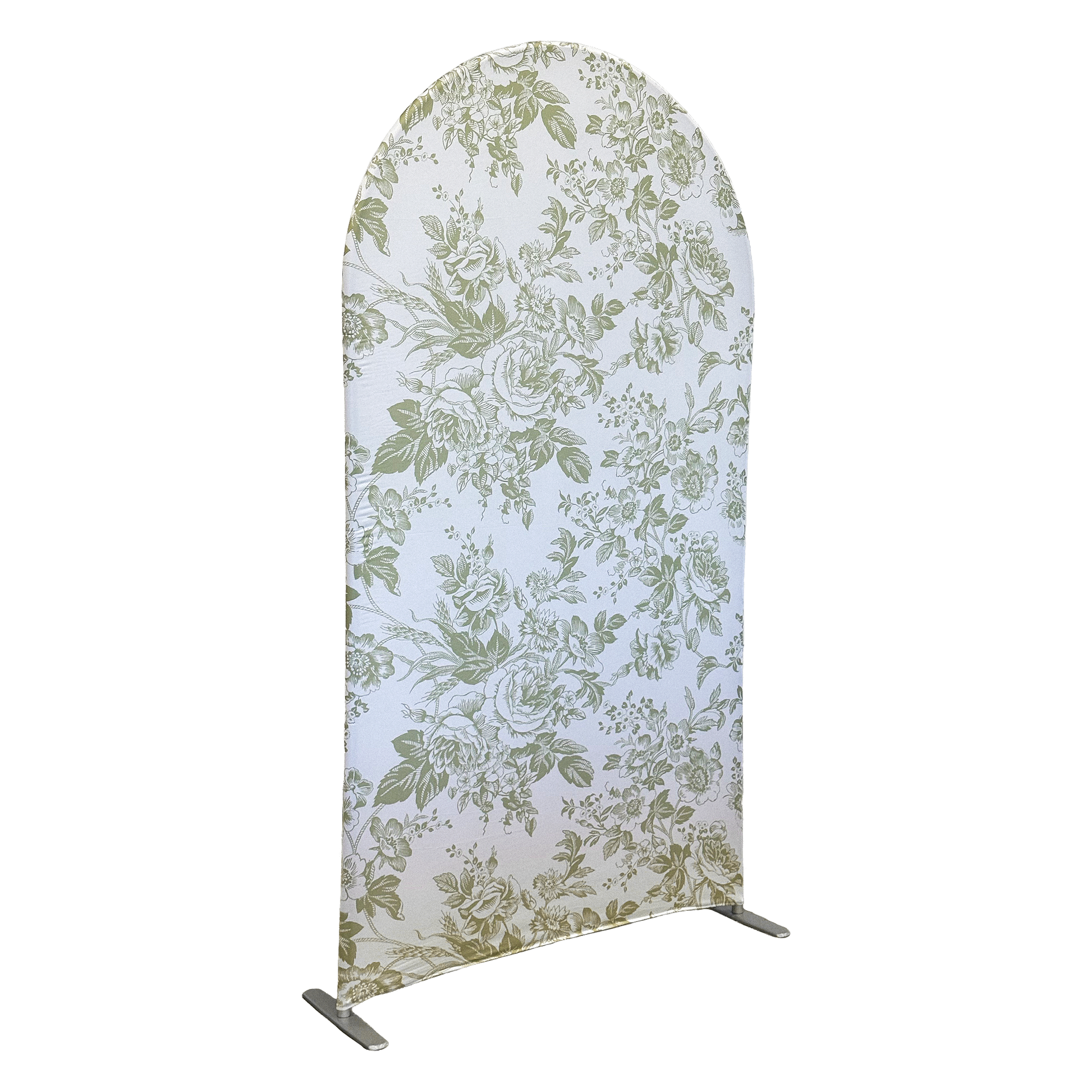 French Toile Spandex Cover for Large Trio Arch - Sage Green - CV Linens