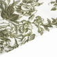 French Toile Table Runner Olive Green finish edge close up