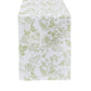 French Toile Table Runner Sage Green serged edge view