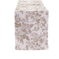 French Toile Table Runner - Taupe White Background