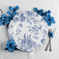 French Toile Acrylic Charger Plate - Blue