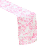Slub Cotton Table Runner In Coral Color With Hemstitched