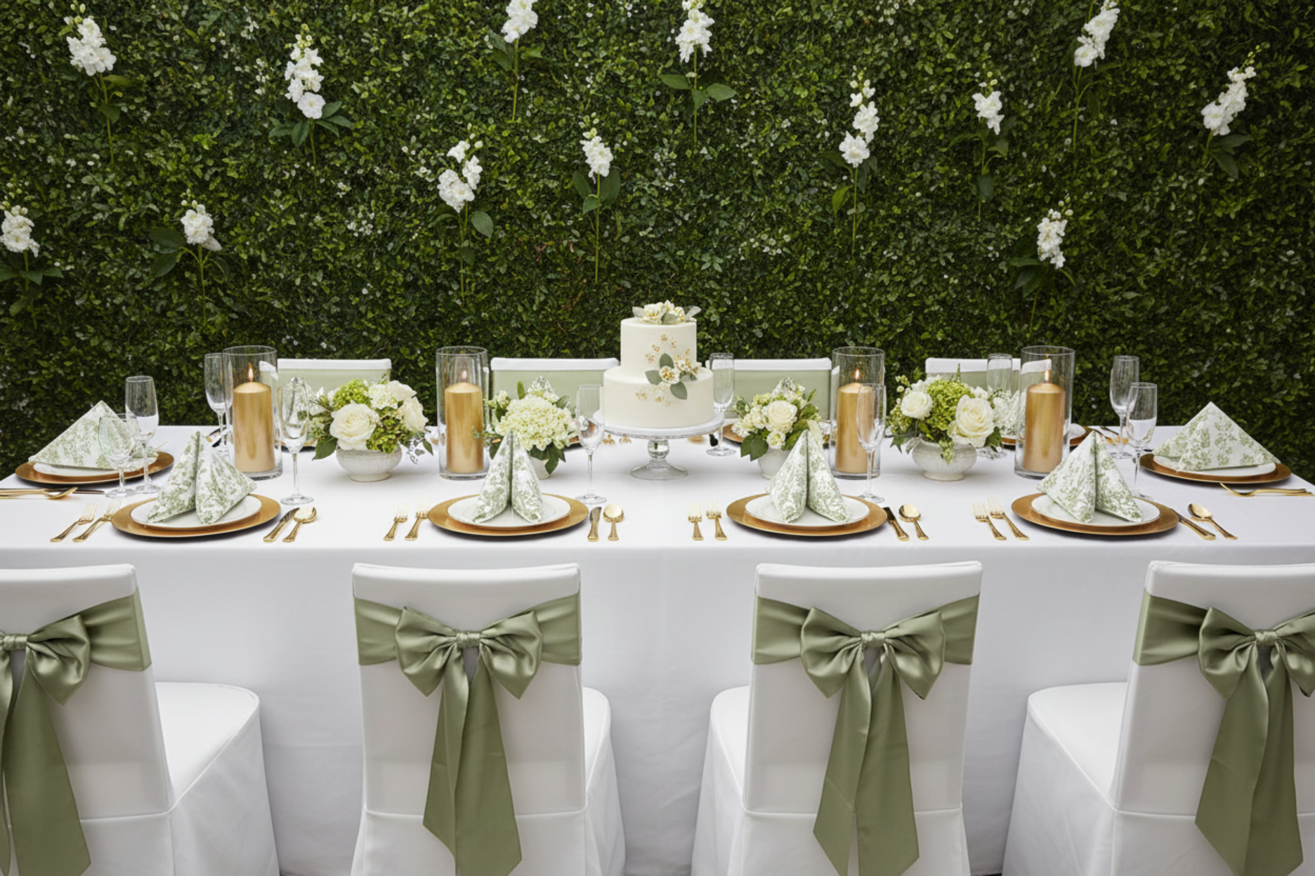 birthday celebration with French Toile 20"x20" Linen Napkin (5pc/pk) - Olive Green
