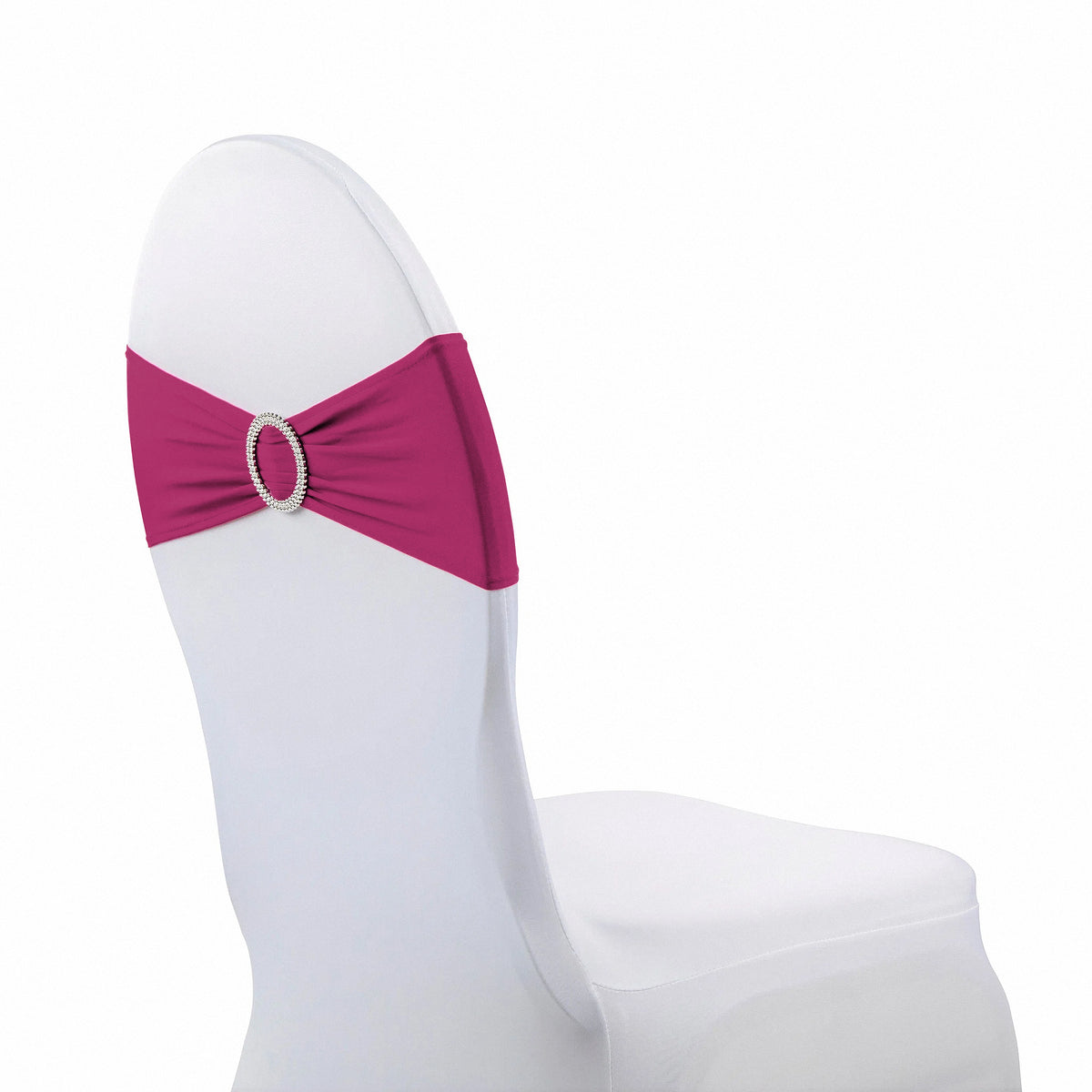 Buckle Spandex Stretch Chair Band Fuchsia - CV Linens