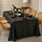 Geometric Glitz Art Deco Sequin Tablecloth 90"x132" Rectangular - Black