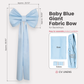 Giant Fabric Bow for Backdrop Baby Blue infographic showing contents