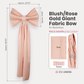 Giant Fabric Bow for Backdrop Blush/Rose Gold infographic showing contents