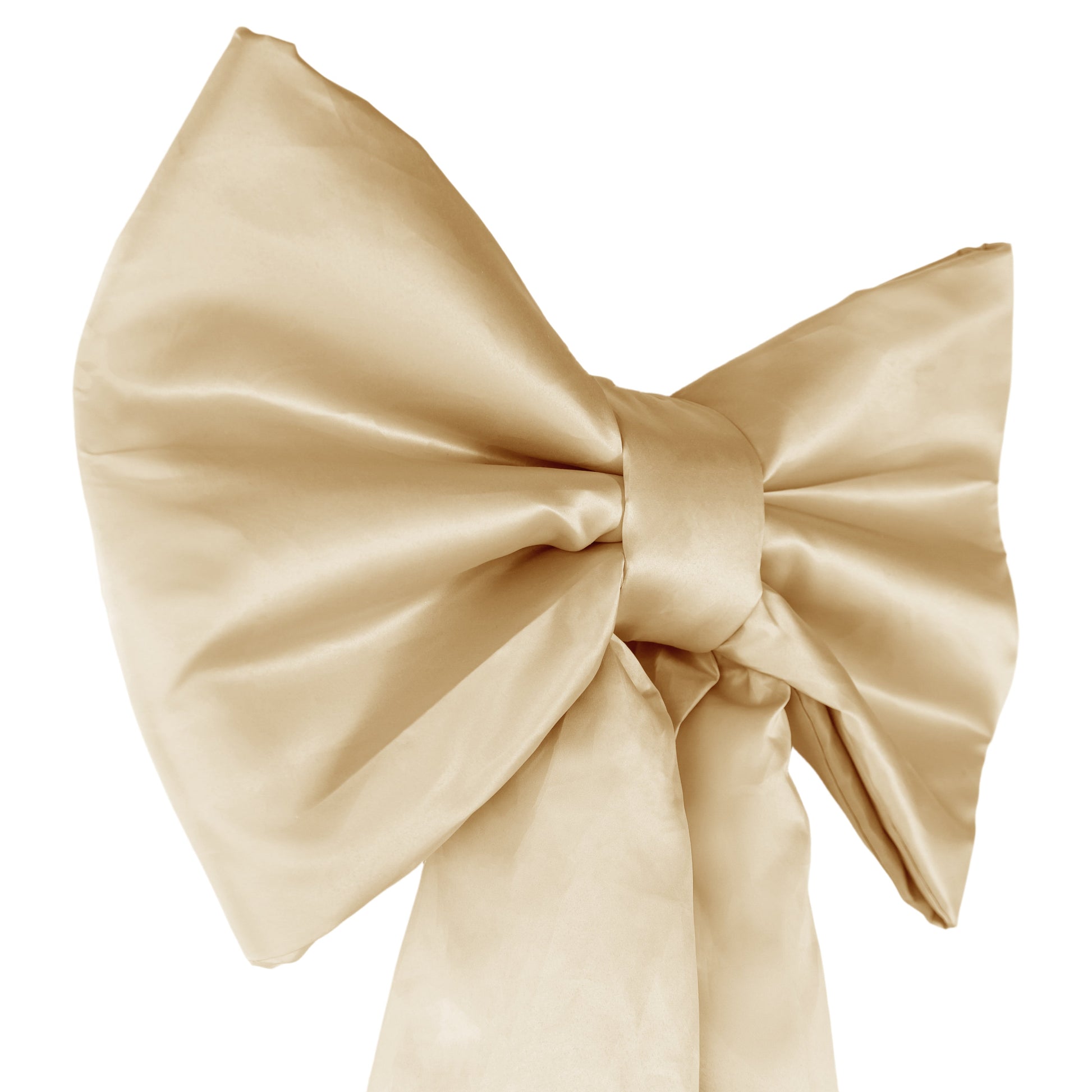 Giant Fabric Bow for Backdrop Champagne close up of center band