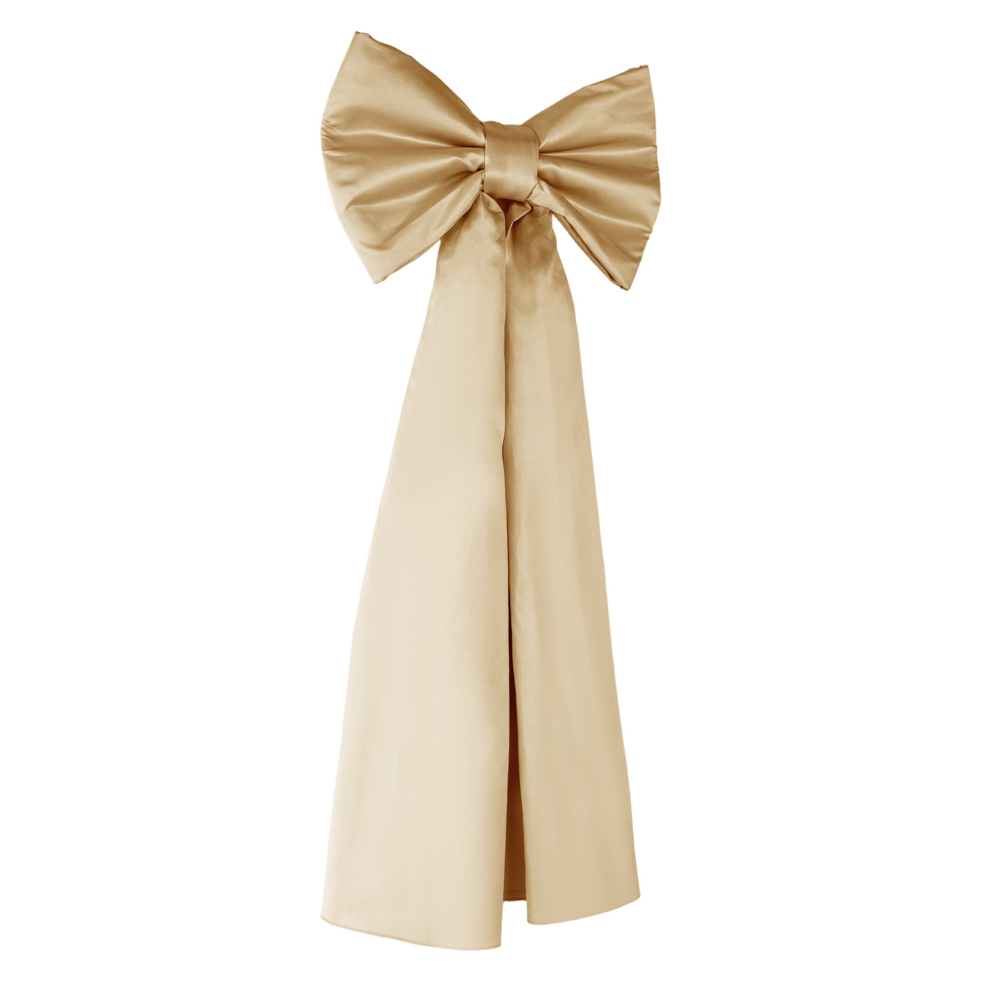Giant Fabric Bow for Backdrop Champagne angled view