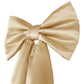 Giant Fabric Bow for Backdrop Champagne center close up