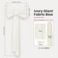 Giant Fabric Bow for Backdrop Ivory infographic showing contents