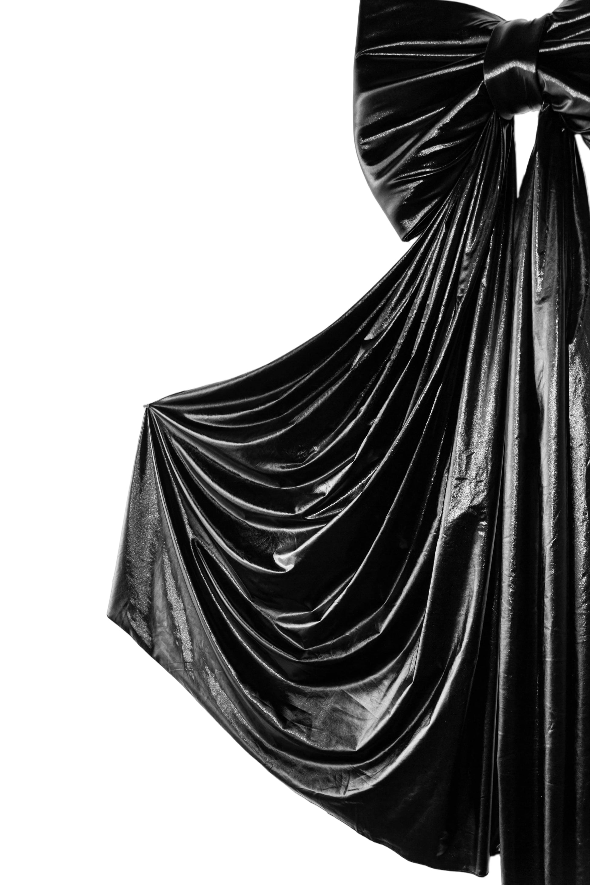 Giant Fabric Bow for Backdrop - Metallic Black - CV Linens