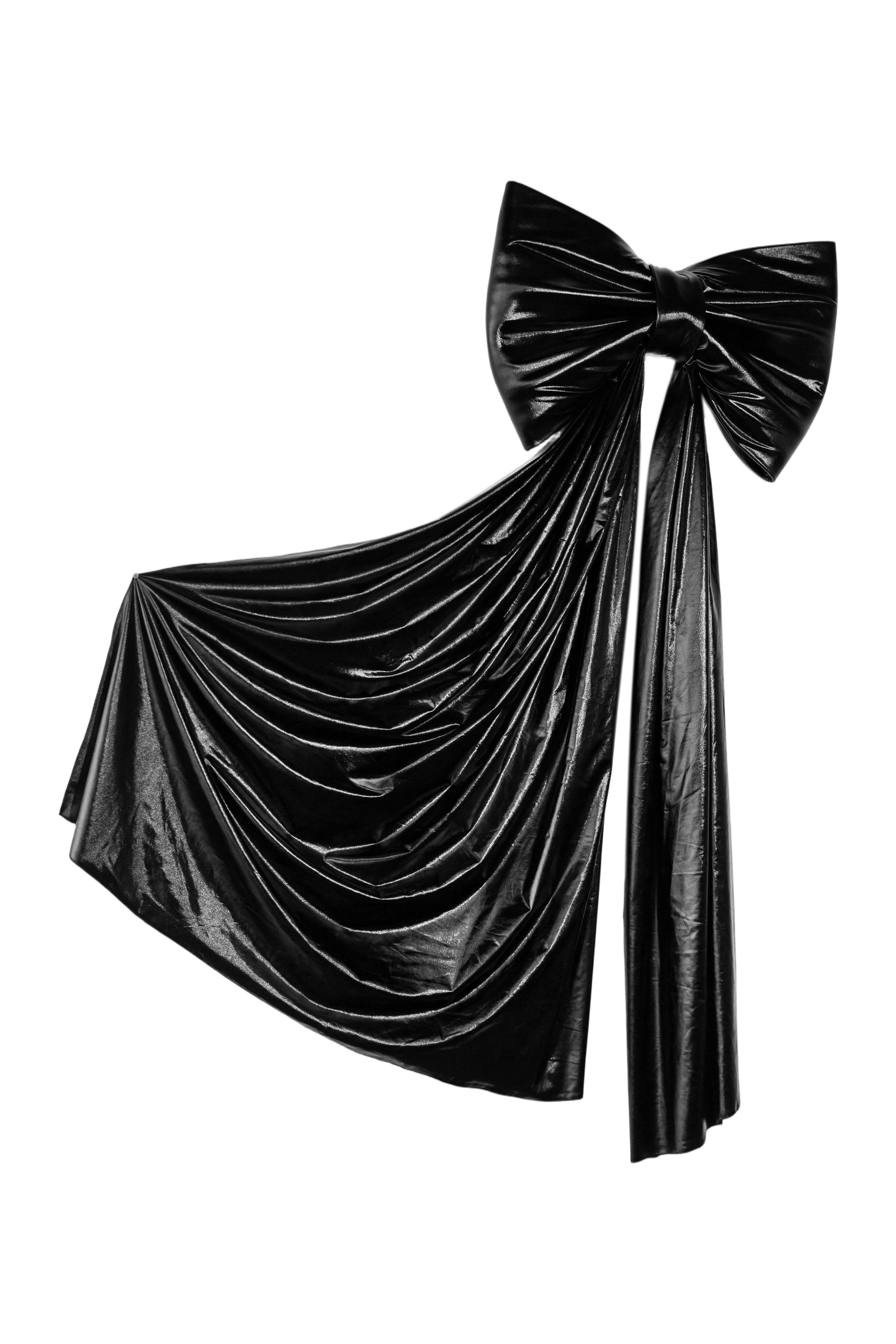 Giant Fabric Bow for Backdrop - Metallic Black - CV Linens