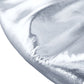 Giant Fabric Bow for Backdrop Metallic Silver bow edge close up