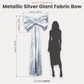 Giant Fabric Bow for Backdrop Metallic Silver infographic