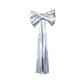 Giant Fabric Bow for Backdrop Metallic Silver full view