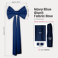 Giant Fabric Bow for Backdrop Navy Blue infographic showing contents