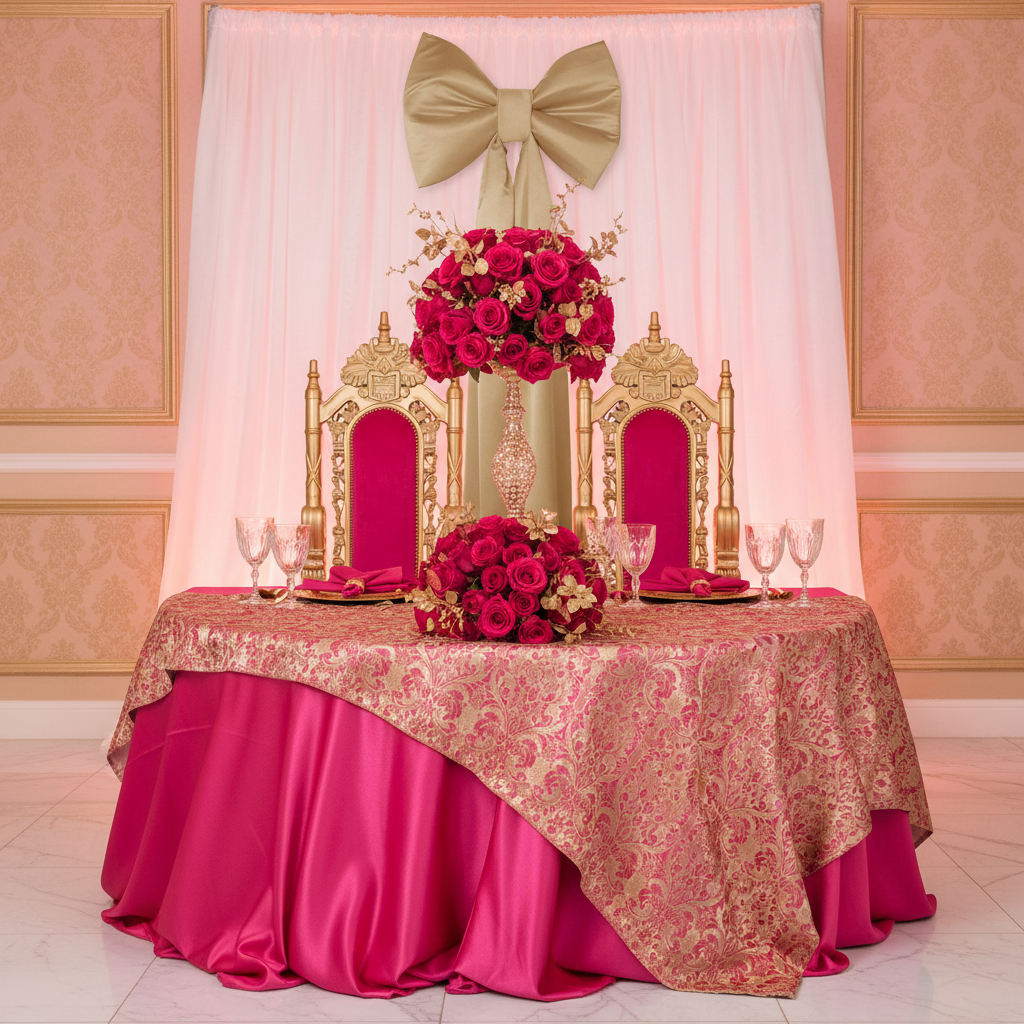 Giant Fabric Bow for Backdrop - Gold