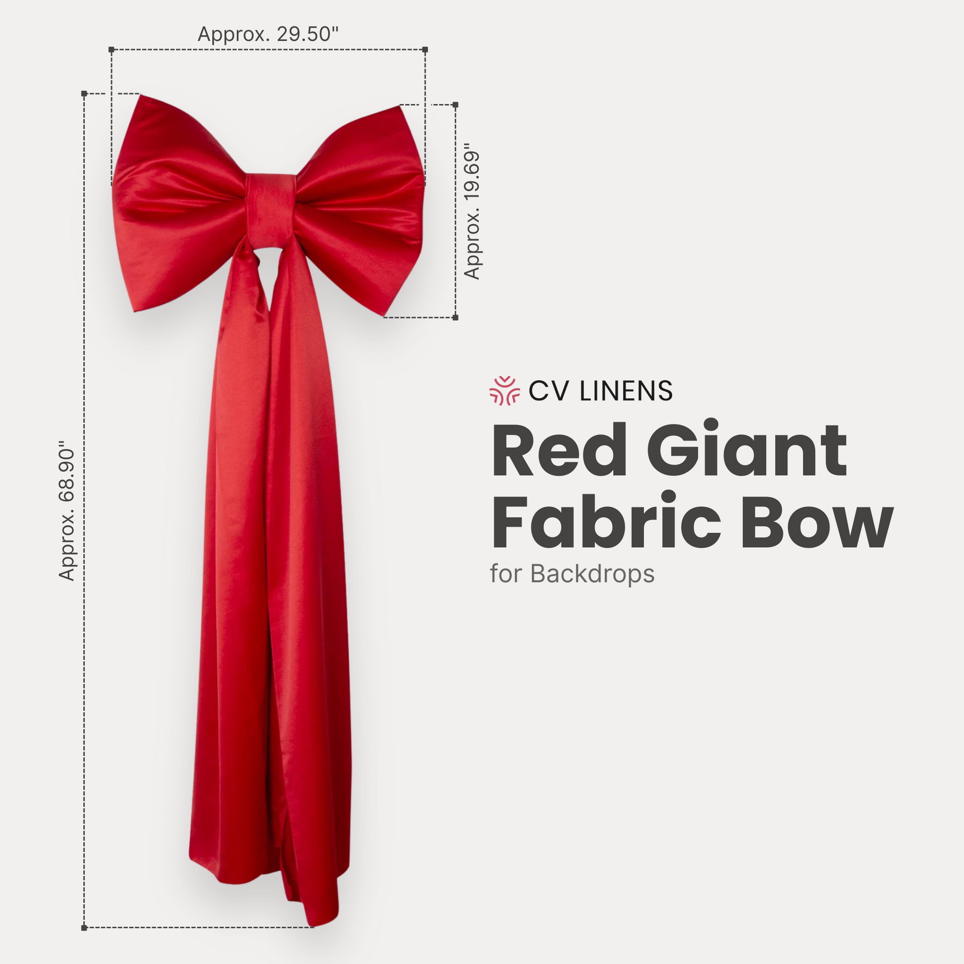 Giant Fabric Bow for Backdrop - Red