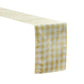 Gingham Checkered Polyester Table Runner Yellow & White angled view