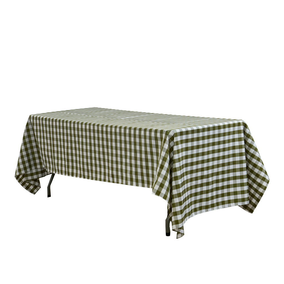 Gingham Checkered Rectangular Polyester Tablecloth 60