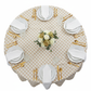 Gingham Checkered Square 70"x70" Polyester Overlay/Tablecloth - Beige & White
