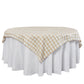 Gingham Checkered Square 70"x70" Polyester Overlay/Tablecloth Beige & White front view