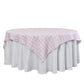Gingham Checkered Square 70"x70" Polyester Overlay/Tablecloth Pink & White front view