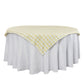 Gingham Checkered Square 70"x70" Polyester Overlay/Tablecloth Yellow & White front view