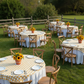 Gingham Checkered Square 70"x70" Polyester Overlay/Tablecloth Yellow & White