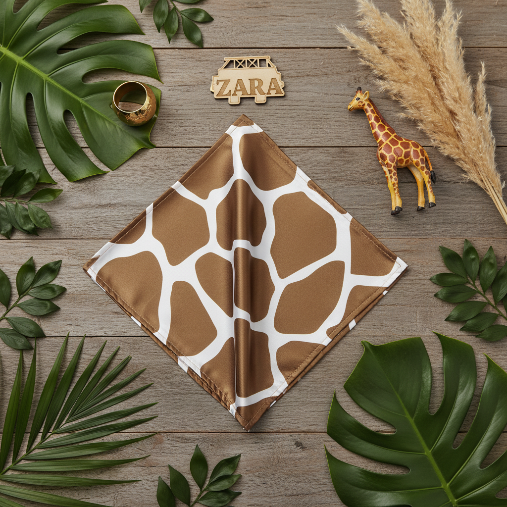 Giraffe Animal Print Satin Napkin 20"x20"