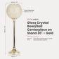Glass Crystal Bowl/Ball Centerpiece on Stand 30" Gold infographic
