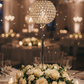 Glass Crystal Bowl/Ball Centerpiece on Stand 36" - Silver