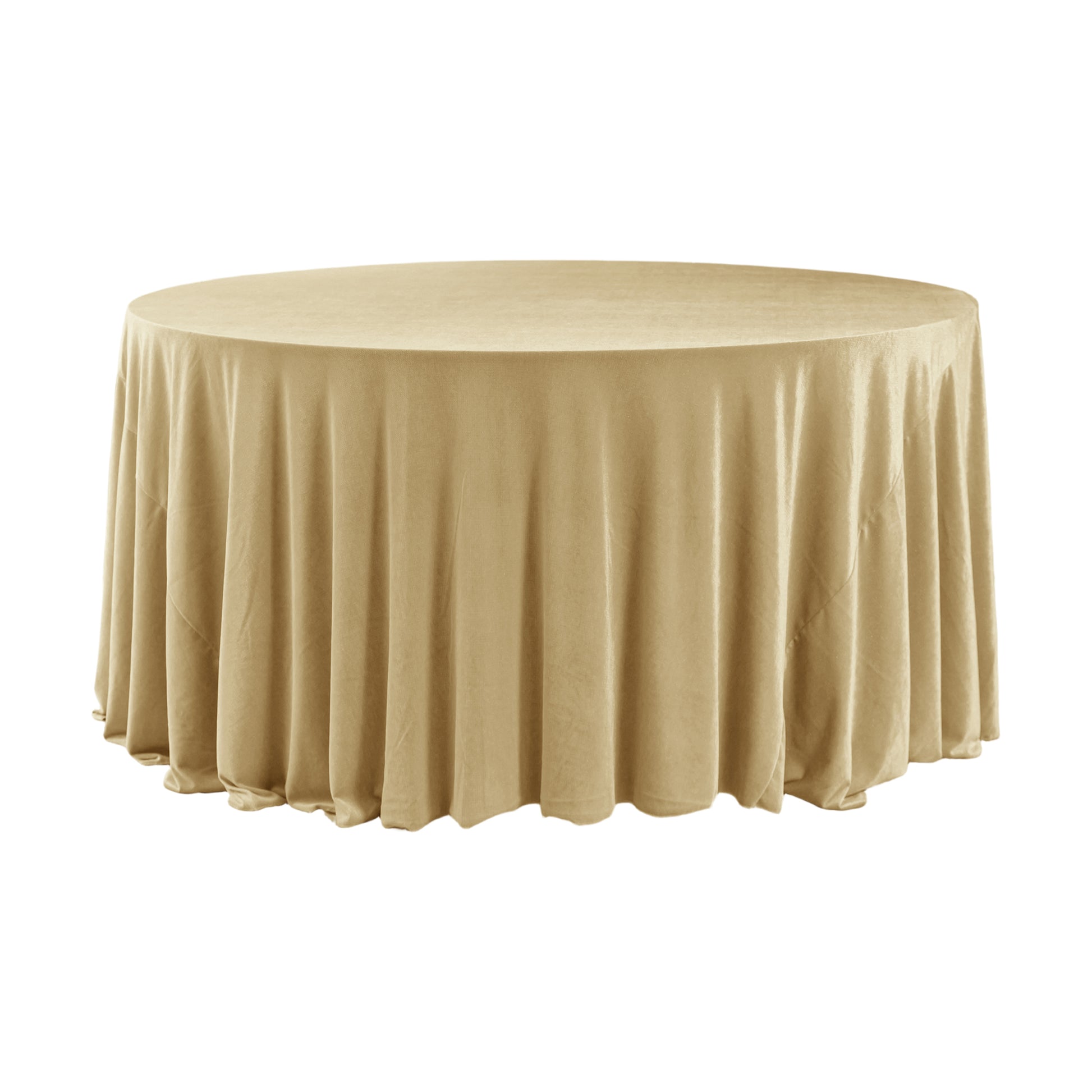 Glitter Velvet 120" Round Tablecloth Champagne - CV Linens