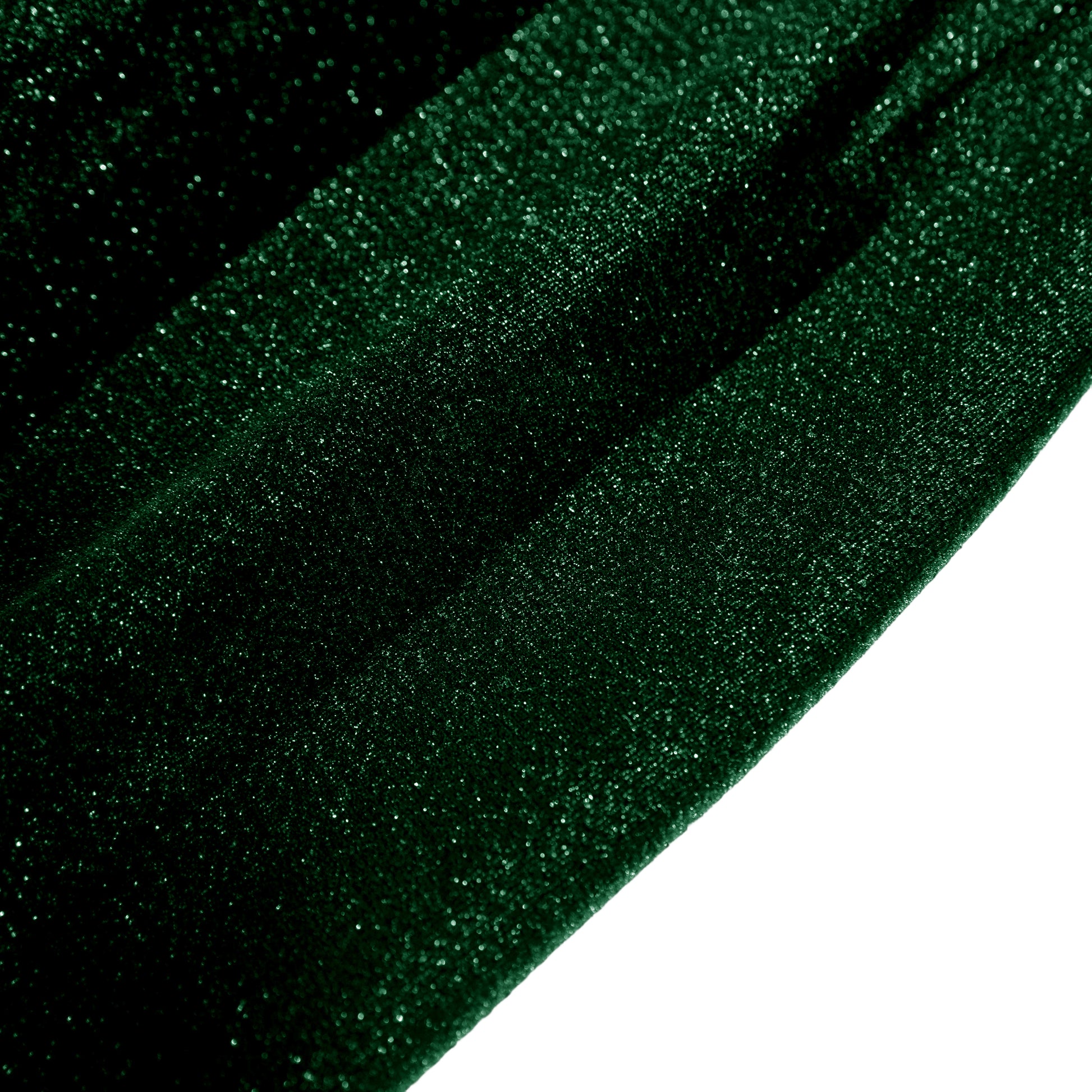 Glitter Velvet 120" Round Tablecloth Emerald Green serged edge