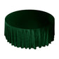 Glitter Velvet 120" Round Tablecloth Emerald Green top view