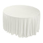 Glitter Velvet 120" Round Tablecloth Ivory top view