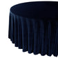 Glitter Velvet 120" Round Tablecloth Navy Blue side view