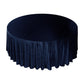 Glitter Velvet 120" Round Tablecloth Navy Blue top view